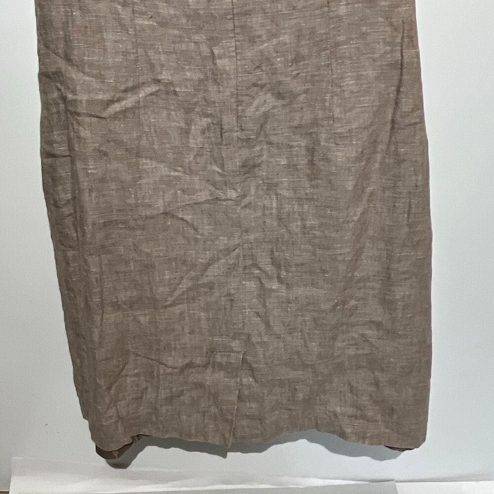 Madison Women's Brown Linen Sleeveless Tweed Lined Shift Mini Dress Size 4 - Picture 9 of 10